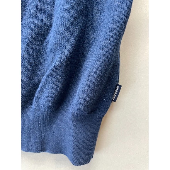 Barbour Beam Men's Sweater Large Blue Striped Crew Neck 100% Cotton - Picture 6 of 8